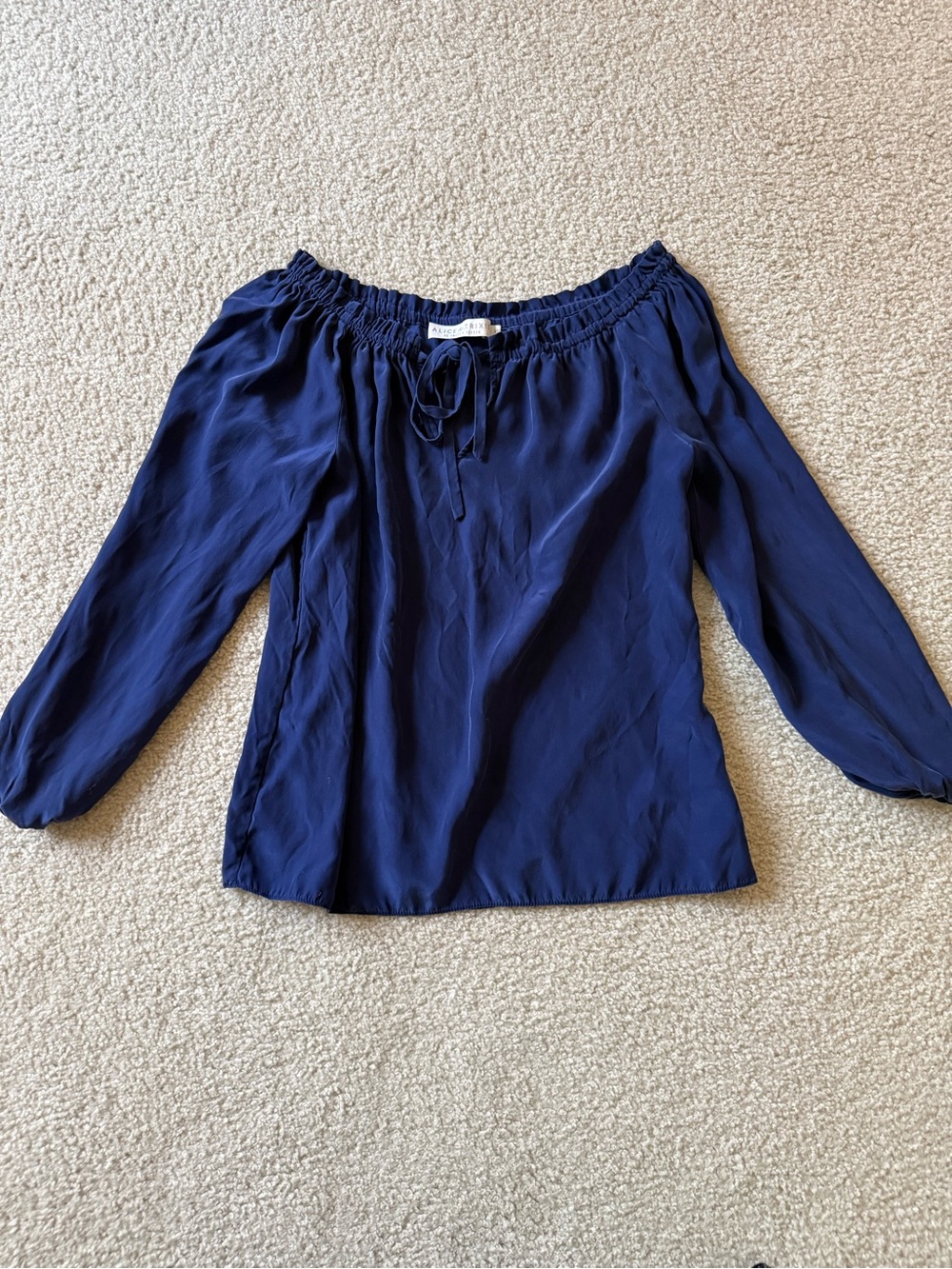 Alice & Trixie Silk off the shoulder blouse
